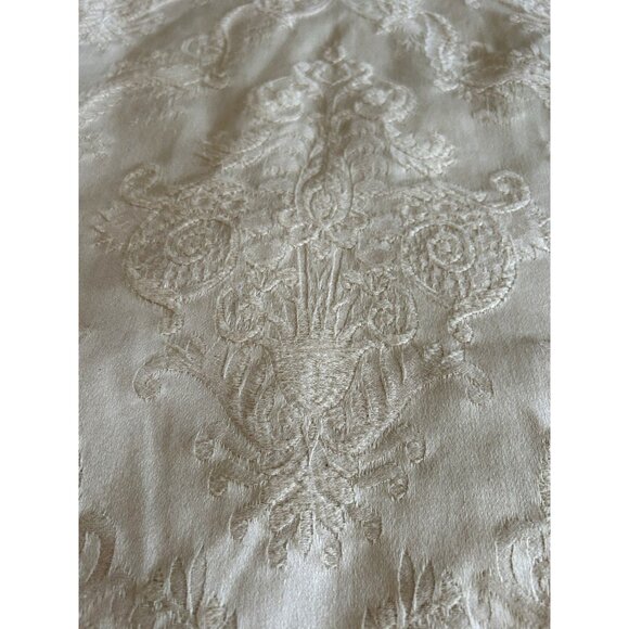 Vtg Waverly Luxury Col. Cream on Cream Embroidered Cotton Tapestry Euro Sham 30" - Picture 3 of 9